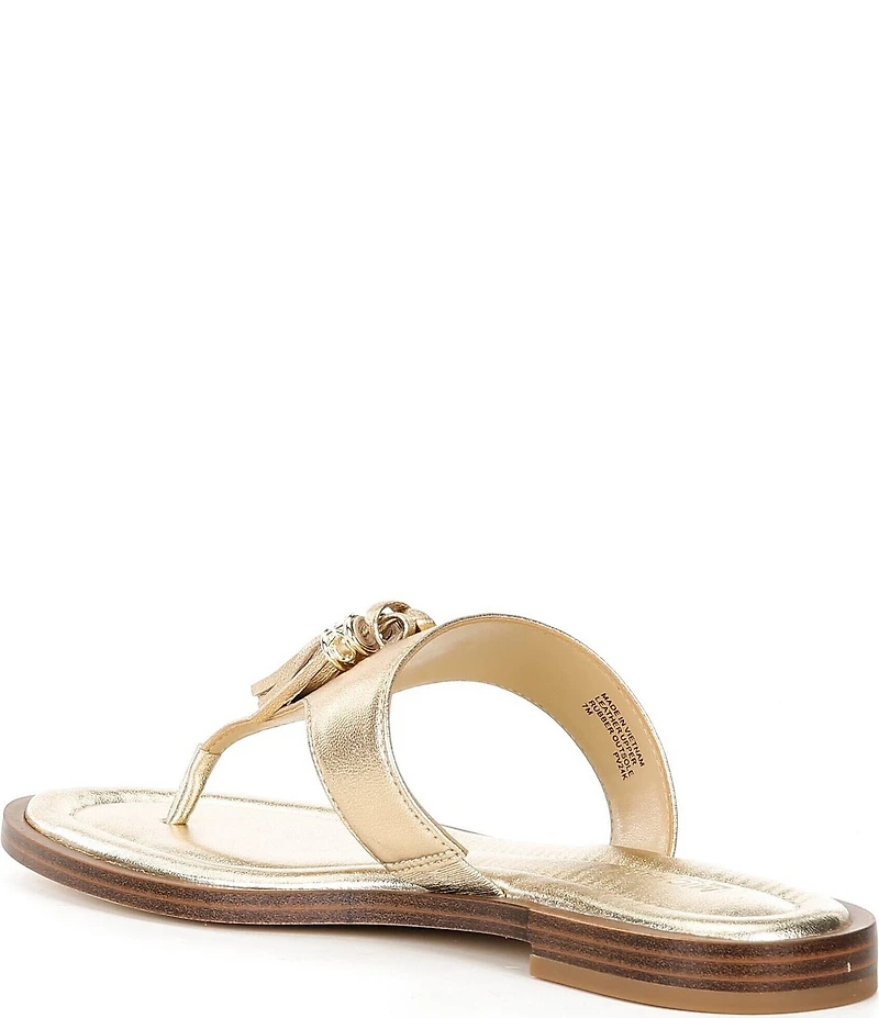 Michael Kors Kiernan Leather Tassel Thong Sandals