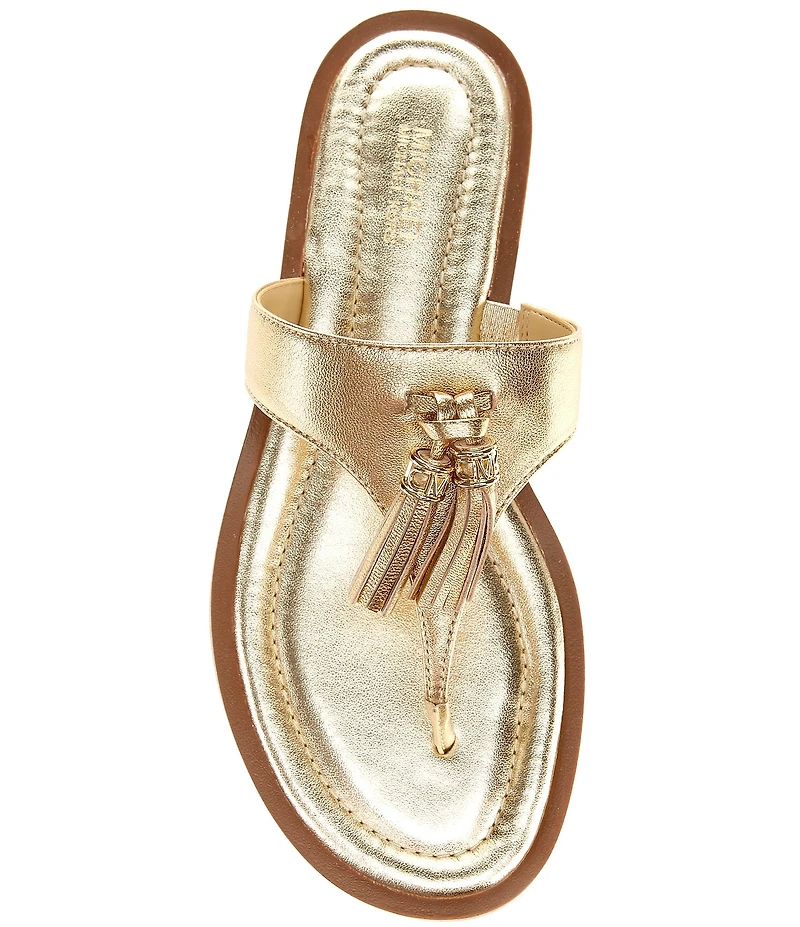 Michael Kors Kiernan Leather Tassel Thong Sandals