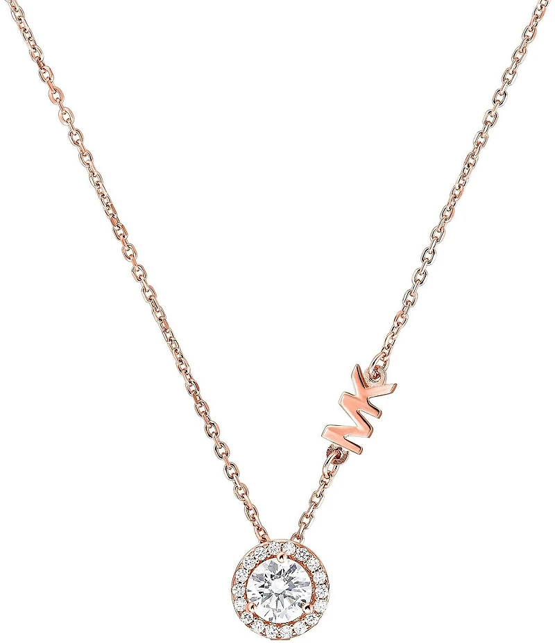 Michael Kors Kros Brilliance CZ Pendant Necklace