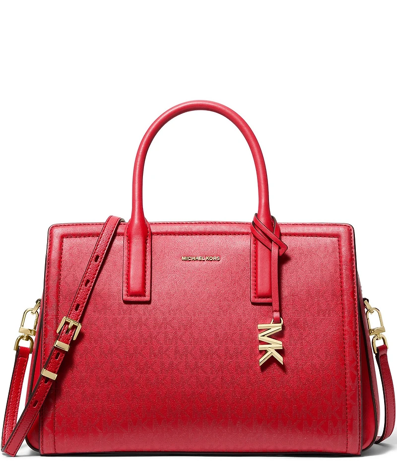 Michael Kors Laila Medium Signature Logo Satchel Bag