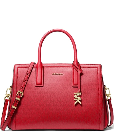 Michael Kors Laila Medium Signature Logo Satchel Bag