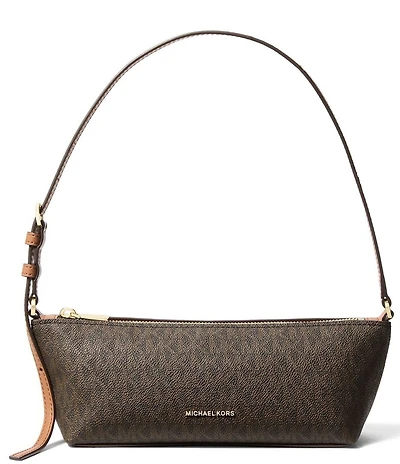 Michael Kors Laila Small East West MK Signature Logo Pouchette Bag
