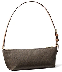 Michael Kors Laila Small East West MK Signature Logo Pouchette Bag