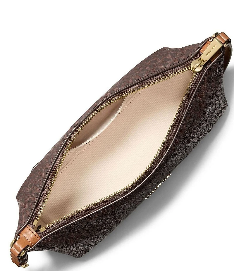 Michael Kors Laila Small East West MK Signature Logo Pouchette Bag