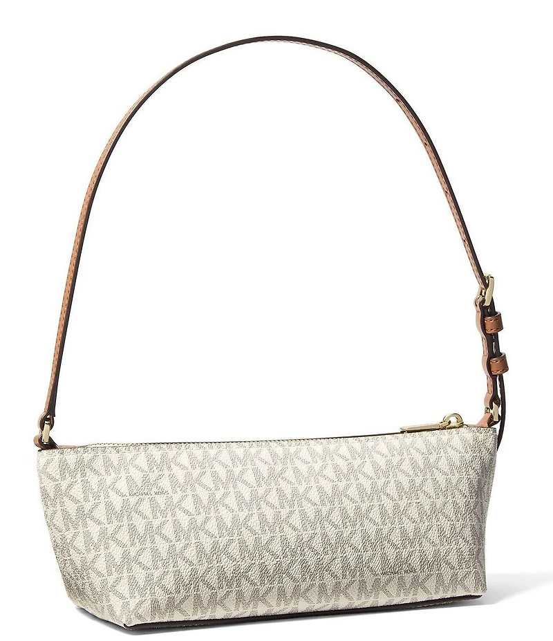 Michael Kors Laila Small East West MK Signature Logo Pouchette Bag