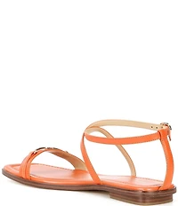 Michael Kors Lena Leather Bit Buckle Flat Sandals