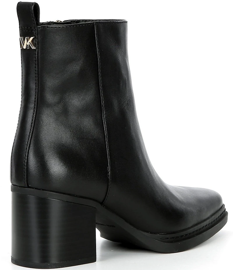 Michael Kors Lex Leather Block Heel Booties