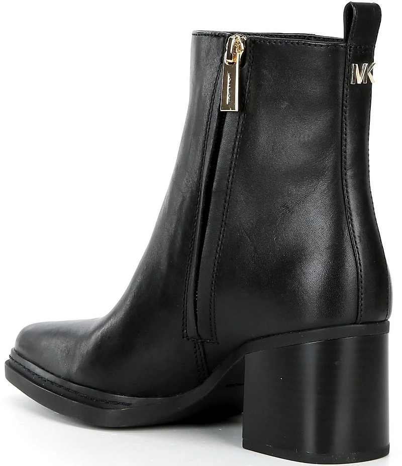 Michael Kors Lex Leather Block Heel Booties