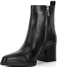 Michael Kors Lex Leather Block Heel Booties
