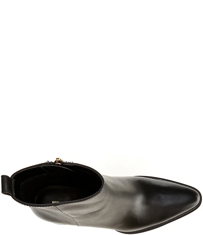 Michael Kors Lex Leather Block Heel Booties