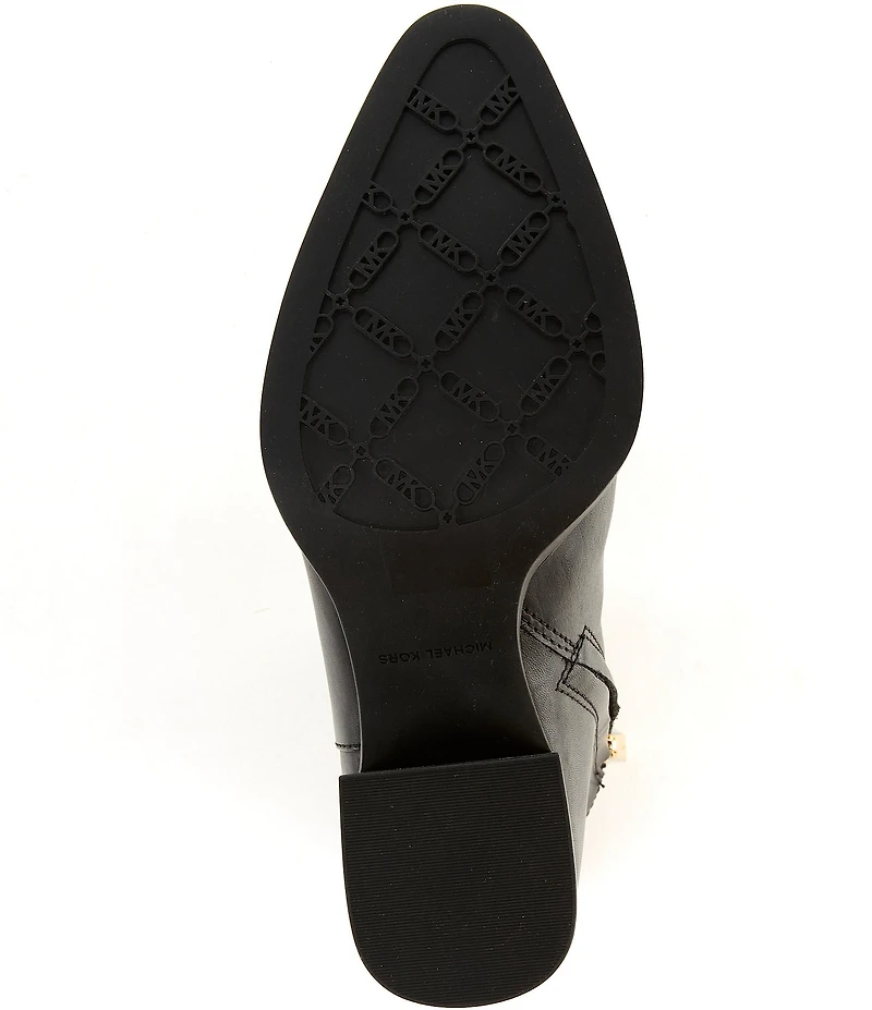 Michael Kors Lex Leather Block Heel Booties
