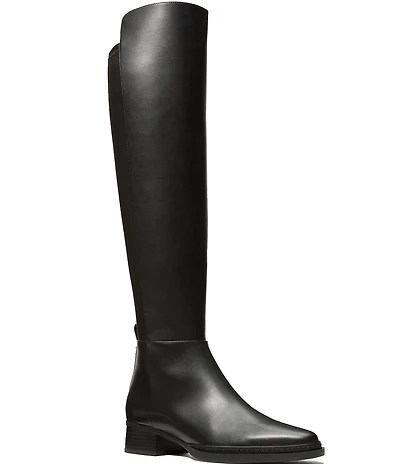 Michael Kors Lex Stretch Leather and Fabric Knee High Boots