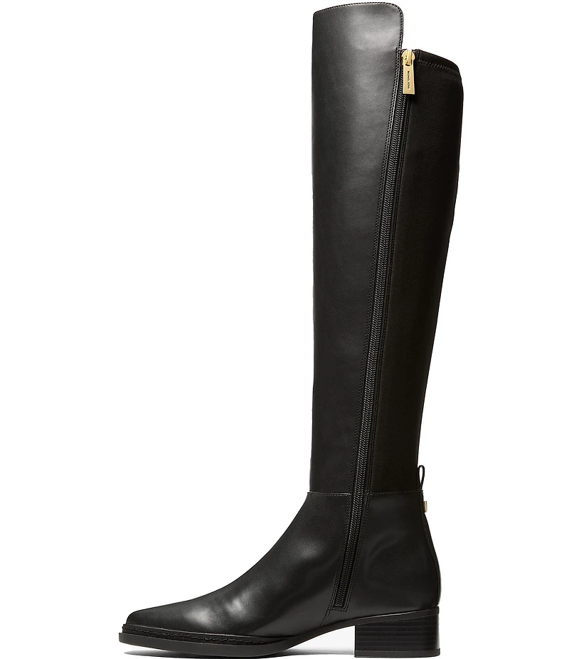 Michael Kors Lex Stretch Leather and Fabric Knee High Boots
