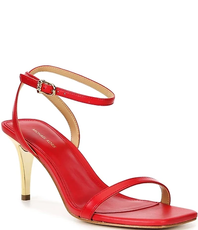 Michael Kors Liana Mid Leather Ankle Strap Stiletto Dress Sandals