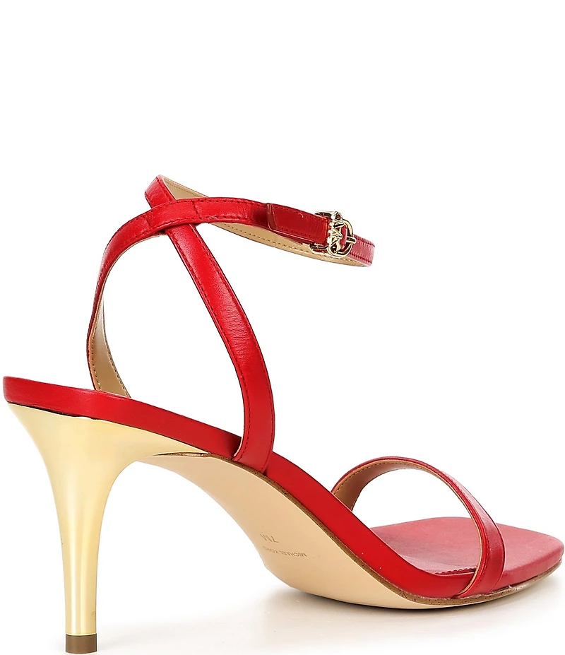 Michael Kors Liana Mid Leather Ankle Strap Stiletto Dress Sandals
