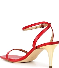 Michael Kors Liana Mid Leather Ankle Strap Stiletto Dress Sandals