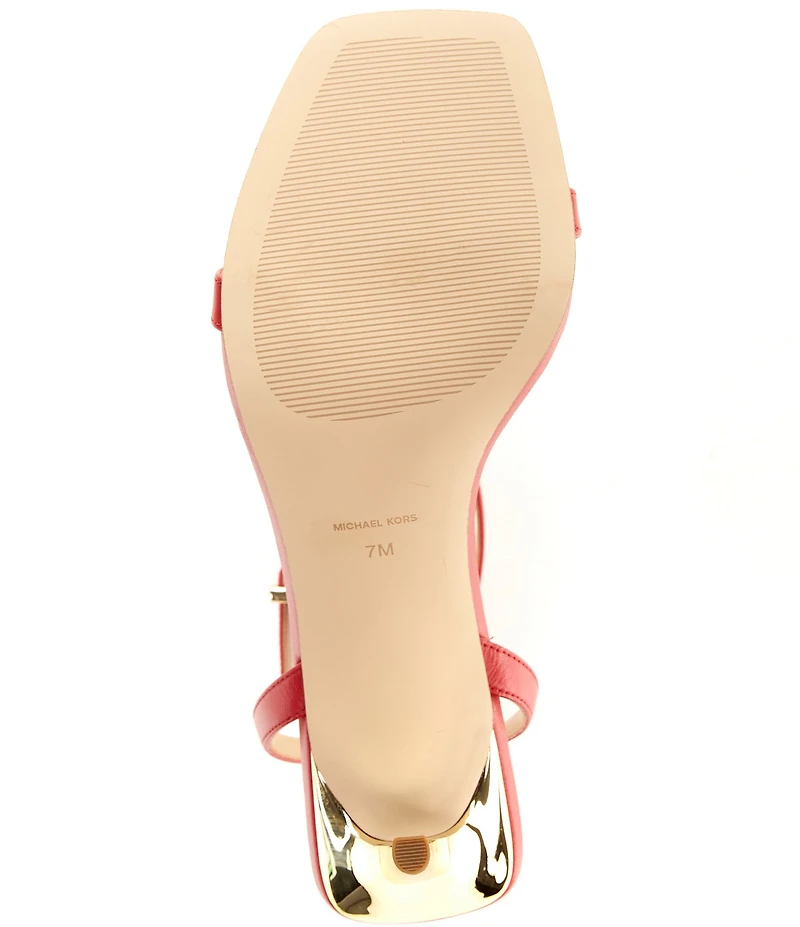 Michael Kors Liana Mid Leather Ankle Strap Stiletto Dress Sandals