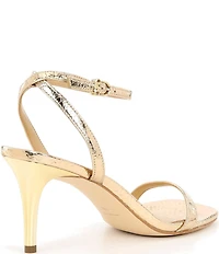 Michael Kors Liana Embossed Leather Ankle Strap Stiletto Dress Sandals