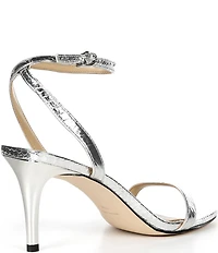 Michael Kors Liana Embossed Leather Ankle Strap Stiletto Dress Sandals