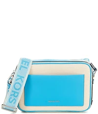 Michael Kors Maeve Large EW Pocket Two Tone Canvas Crossbody Bag