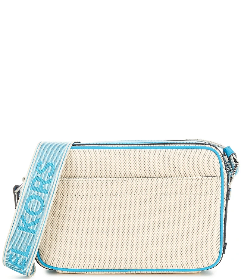 Michael Kors Maeve Large EW Pocket Two Tone Canvas Crossbody Bag