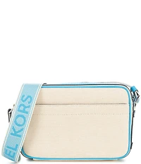 Michael Kors Maeve Large EW Pocket Two Tone Canvas Crossbody Bag