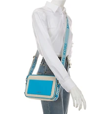 Michael Kors Maeve Large EW Pocket Two Tone Canvas Crossbody Bag