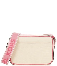 Michael Kors Maeve Large EW Pocket Two Tone Canvas Crossbody Bag