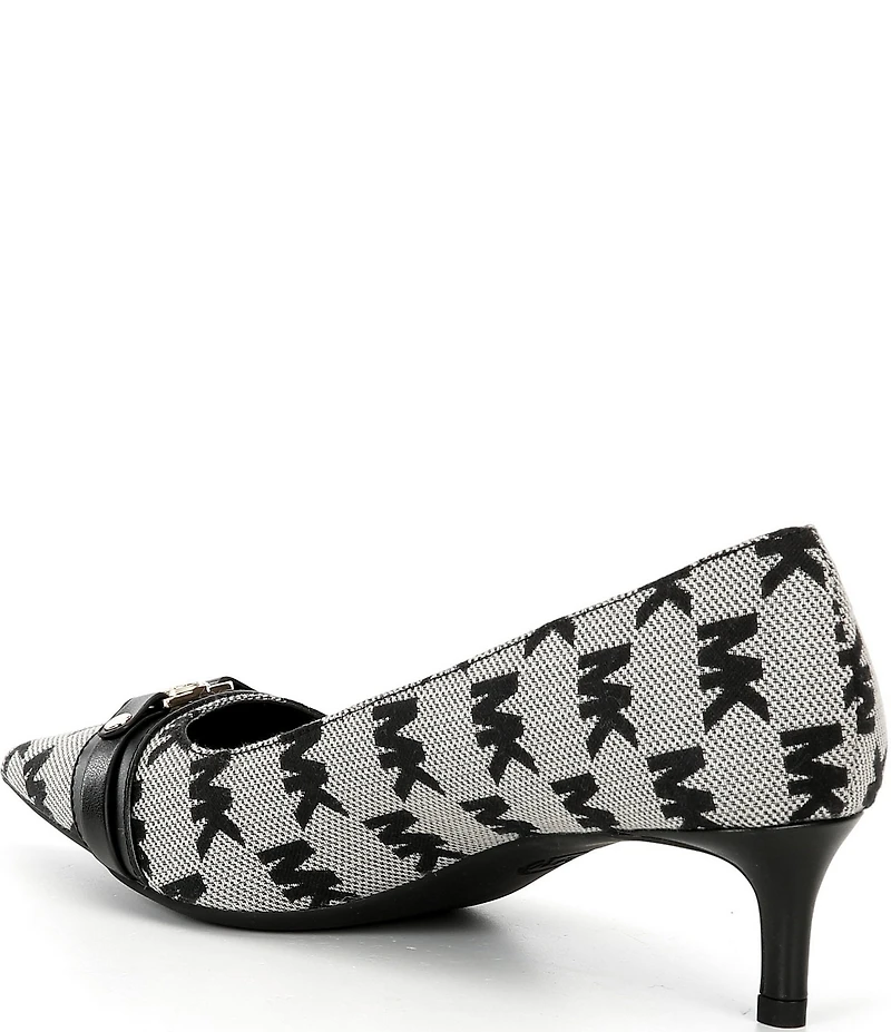 Michael Kors Mandy Flex Jacquard Logo Kitten Heel Pumps