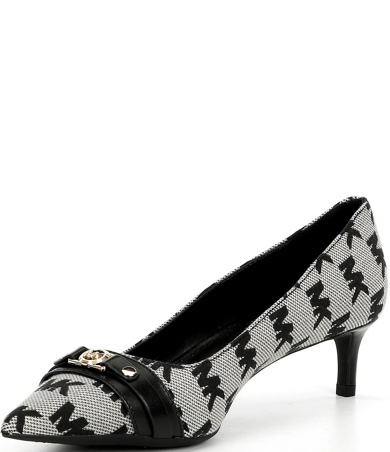 Michael Kors Mandy Flex Jacquard Logo Kitten Heel Pumps