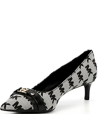 Michael Kors Mandy Flex Jacquard Logo Kitten Heel Pumps