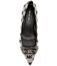 Michael Kors Mandy Flex Jacquard Logo Kitten Heel Pumps