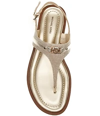 Michael Kors Mandy Glitter Slingback Thong Sandals