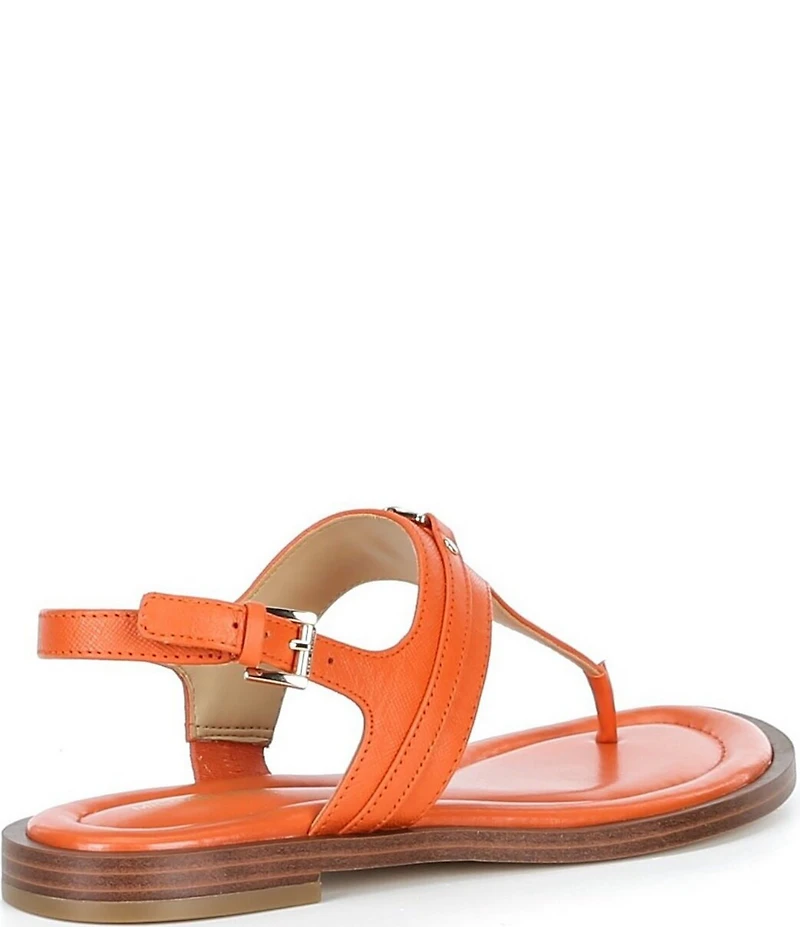 Michael Kors Mandy Leather Logo Hardware T-Strap Slingback Sandals