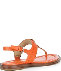 Michael Kors Mandy Leather Logo Hardware T-Strap Slingback Sandals