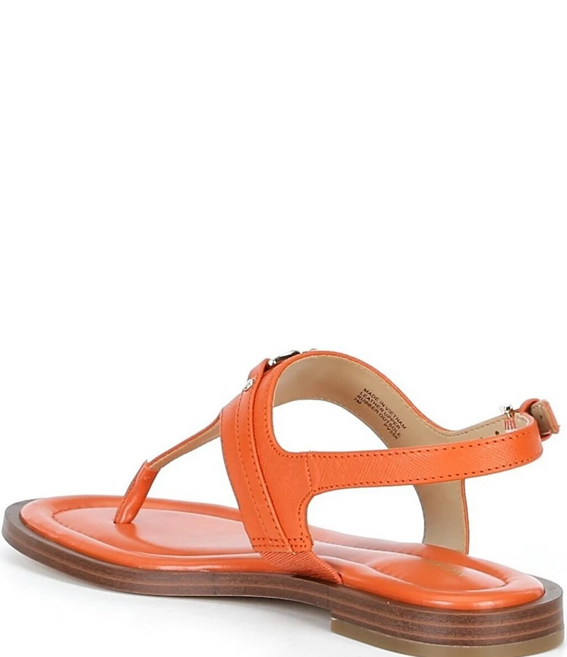 Michael Kors Mandy Leather Logo Hardware T-Strap Slingback Sandals