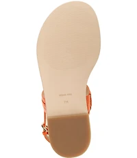 Michael Kors Mandy Leather Logo Hardware T-Strap Slingback Sandals