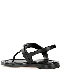 Michael Kors Mandy Leather Logo Hardware T-Strap Slingback Sandals