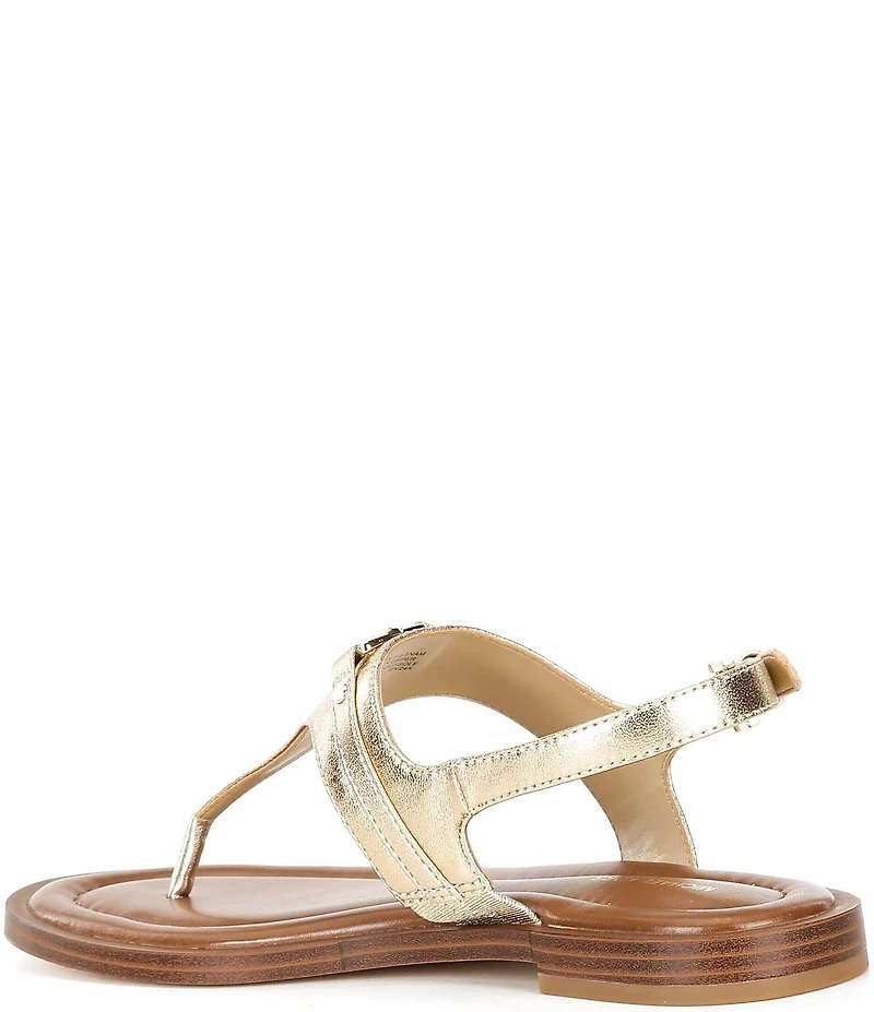 Michael Kors Mandy Leather Logo Hardware T-Strap Slingback Sandals