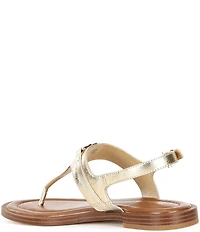 Michael Kors Mandy Leather Logo Hardware T-Strap Slingback Sandals