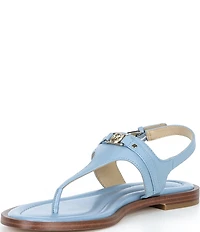 Michael Kors Mandy Leather Logo Hardware T-Strap Slingback Sandals