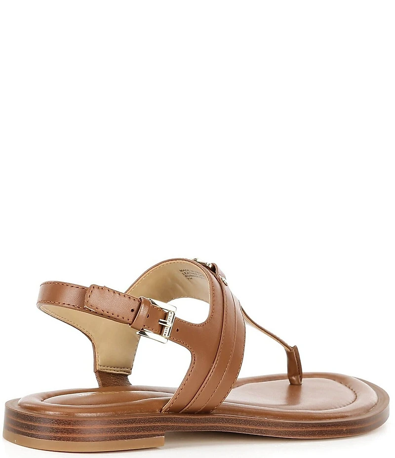 Michael Kors Mandy Leather Logo Hardware T-Strap Slingback Sandals