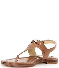 Michael Kors Mandy Leather Logo Hardware T-Strap Slingback Sandals
