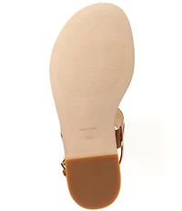 Michael Kors Mandy Leather Logo Hardware T-Strap Slingback Sandals