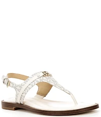 Michael Kors Mandy Signature Logo Leather Thong Slingback Sandals