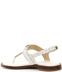 Michael Kors Mandy Signature Logo Leather Thong Slingback Sandals