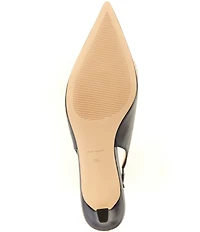 Michael Kors Marcia Leather Chain Hardware Slingback Kitten Heel Pumps