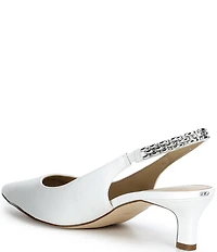 Michael Kors Marcia Leather Chain Hardware Slingback Kitten Heel Pumps