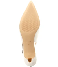 Michael Kors Marcia Leather Chain Hardware Slingback Kitten Heel Pumps