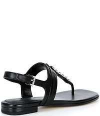 Michael Kors Marcia Leather Chain Hardware Thong Sandals
